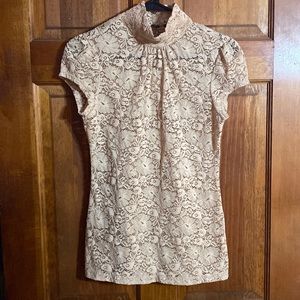 Express Cream Floral Lace Top Size S